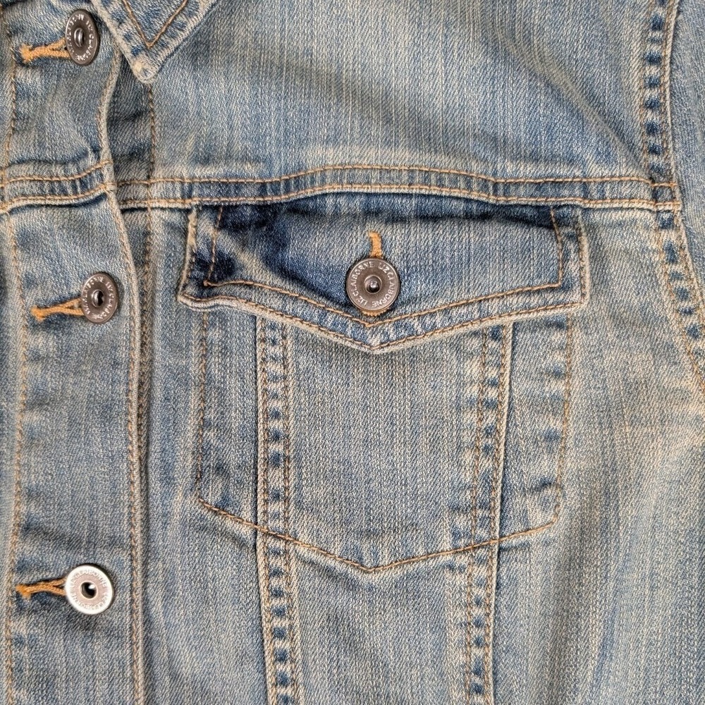 Liz Claiborne Blue Denim Trucker Jacket Womens XL Stretch Cotton Medium Wash - Picture 14 of 16